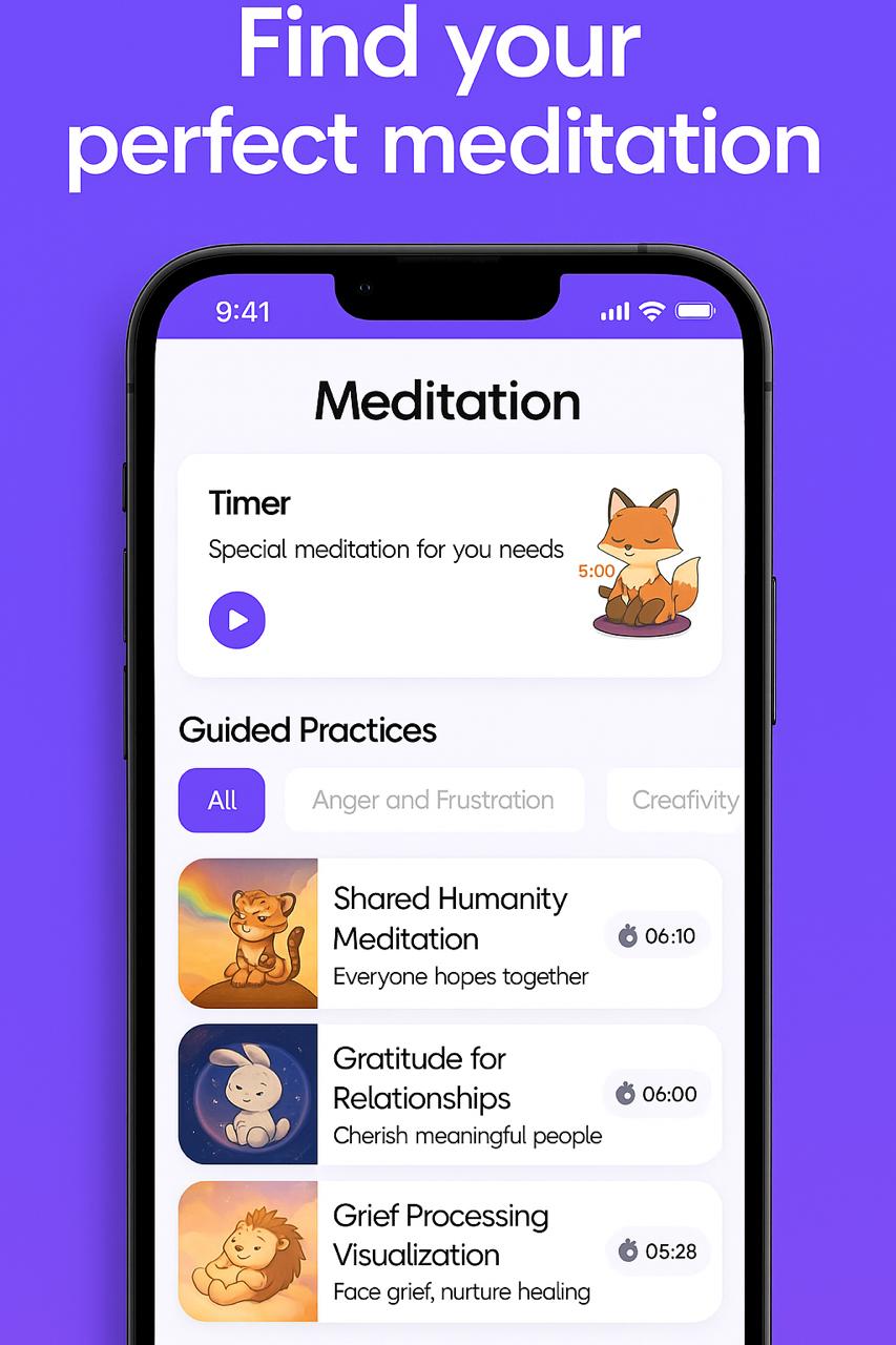 Screenshot of Mind Haven's activities screen